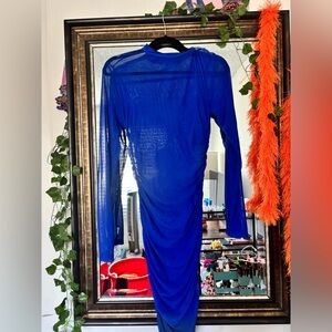 Elegant Blue Mesh Dress